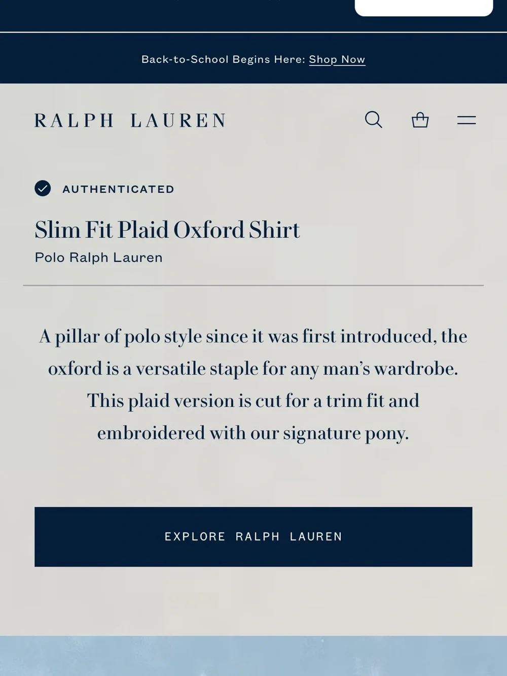 Polo Ralph Lauren RL Slim Fit Tartan Plaid Oxford Shirt Medium Green Navy $130